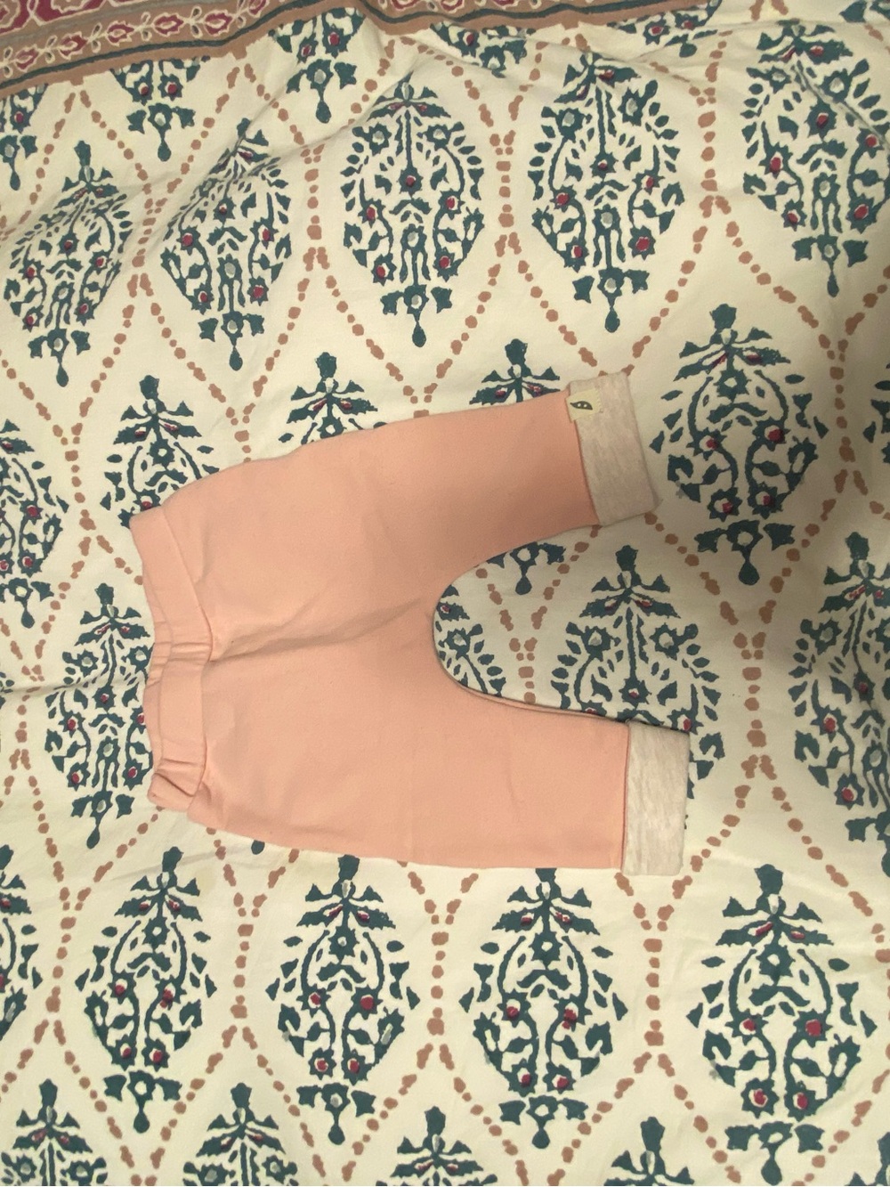 Cozy Light Pink Baby Jogger Pants with Fold Cuffs